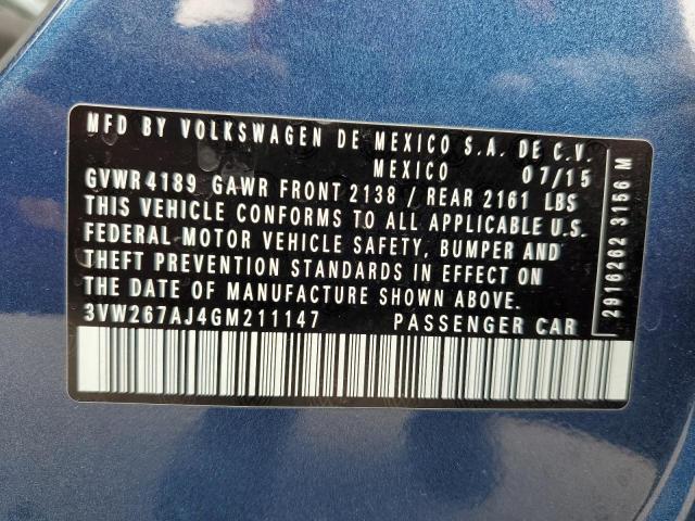 2016 VOLKSWAGEN JETTA S 3VW267AJ4GM211147