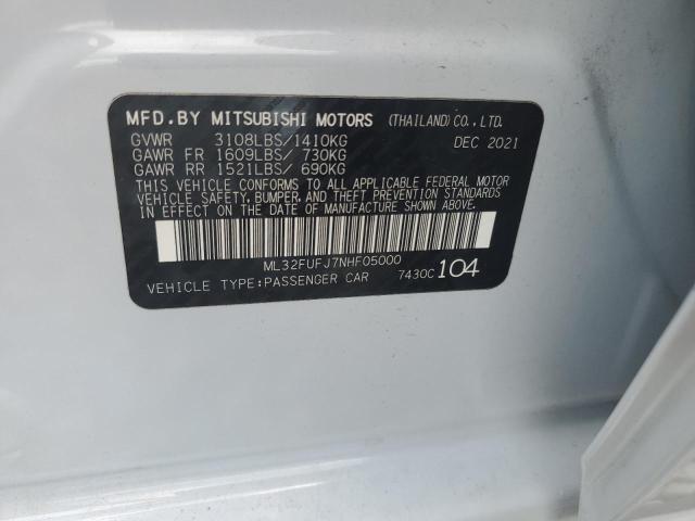 2022 MITSUBISHI MIRAGE G4 ML32FUFJ7NHF05000