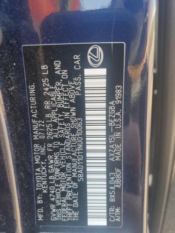 2022 LEXUS ES 250 BAS 58AD11D11NU010063