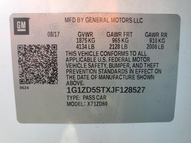 2018 CHEVROLET MALIBU LT - 1G1ZD5STXJF128527