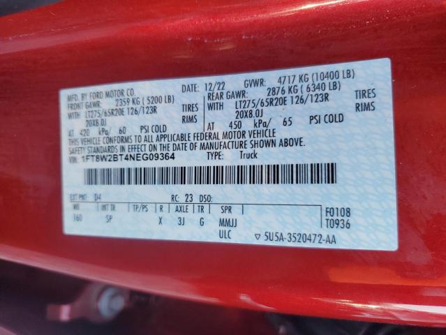 2022 FORD F250 SUPER DUTY 1FT8W2BT4NEG09364