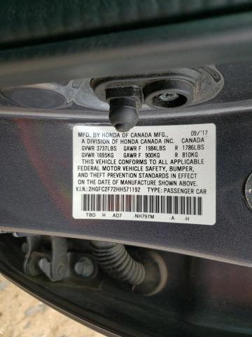 2017 HONDA CIVIC EX 2HGFC2F72HH571192