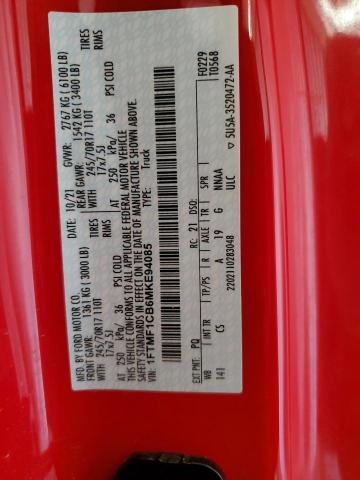 2021 FORD F150 1FTMF1CB6MKE94085