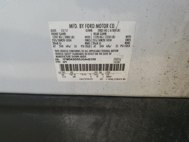 2018 FORD EXPLORER X - 1FM5K8D85JGA42358