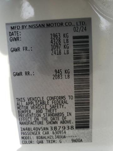 2024 NISSAN ALTIMA SV 1N4BL4DV5RN387938