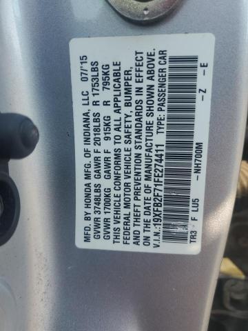 2015 HONDA CIVIC SE 19XFB2F71FE274411