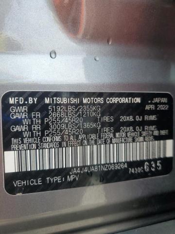 2022 MITSUBISHI OUTLANDER JA4J4UA81NZ069264