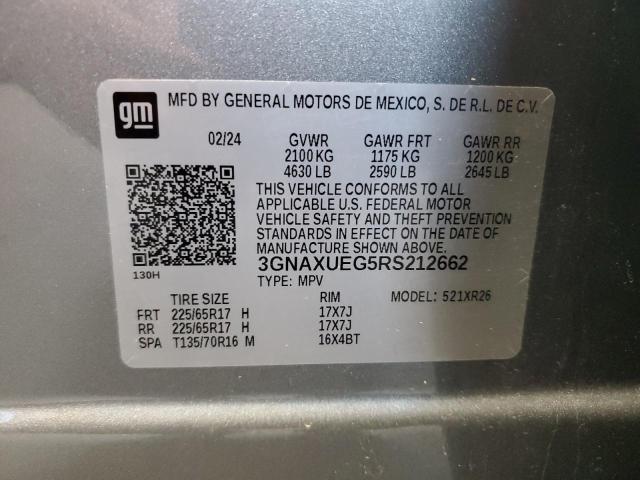 2024 CHEVROLET EQUINOX LT 3GNAXUEG5RS212662