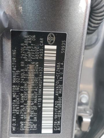 2019 TOYOTA CAMRY L 4T1B11HK4KU754432