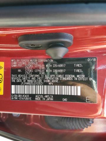 2018 LEXUS NX 300 BAS JTJYARBZ0J2103521