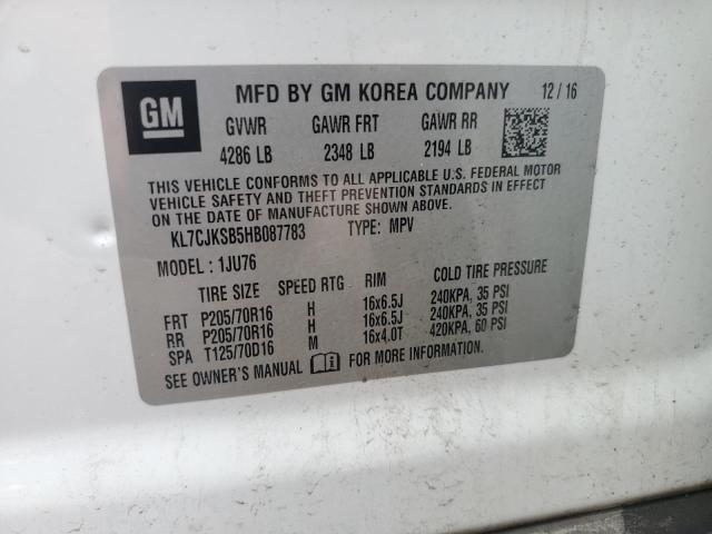 2017 CHEVROLET TRAX LS KL7CJKSB5HB087783