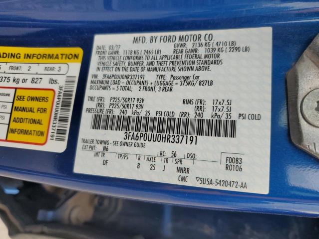 2017 FORD FUSION S H 3FA6P0UU0HR337191