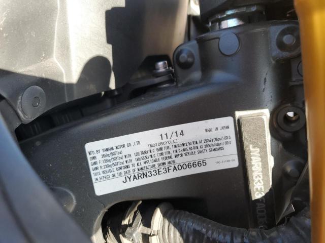 2015 YAMAHA FZ09 JYARN33E3FA006665