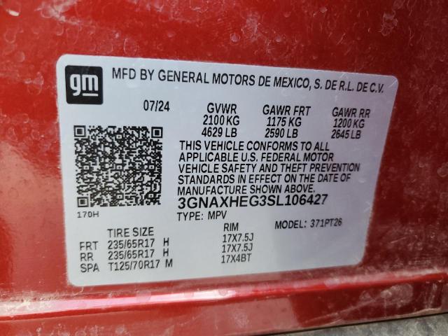 2025 CHEVROLET EQUINOX LT 3GNAXHEG3SL106427