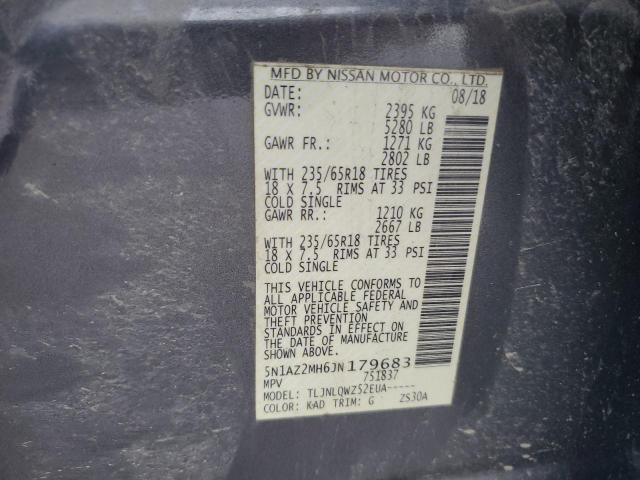 2018 NISSAN MURANO S 5N1AZ2MH6JN179683