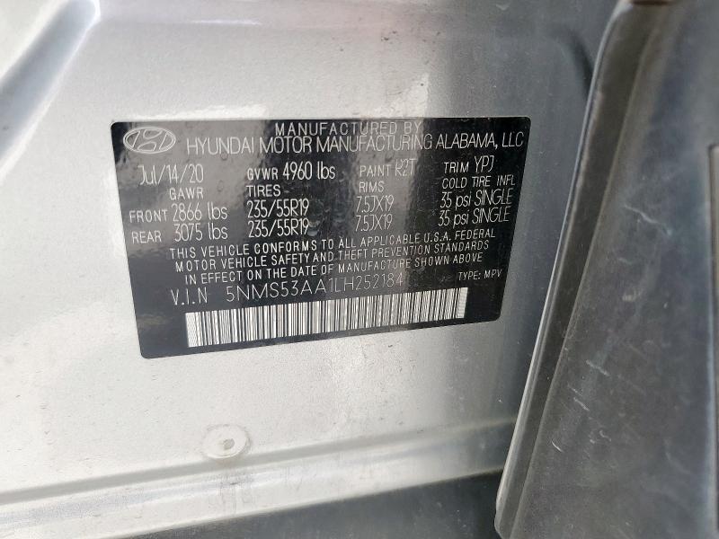 2020 HYUNDAI SANTA FE L 5NMS53AA1LH252184