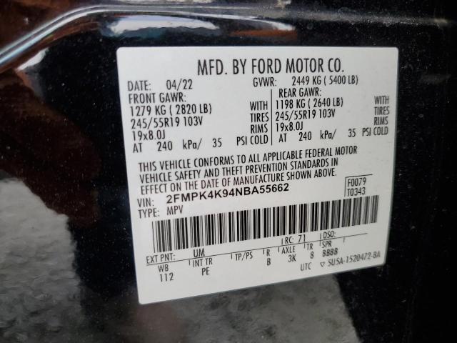 2022 FORD EDGE TITAN - 2FMPK4K94NBA55662