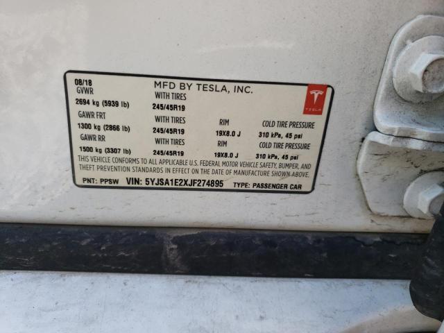 2018 TESLA MODEL S 5YJSA1E2XJF274895