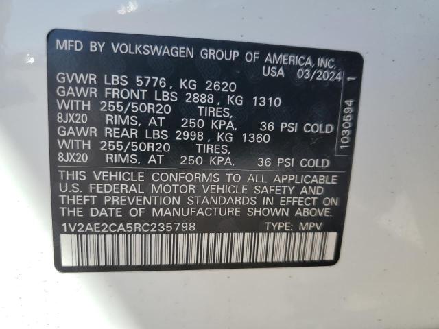 2024 VOLKSWAGEN ATLAS CROS 1V2AE2CA5RC235798