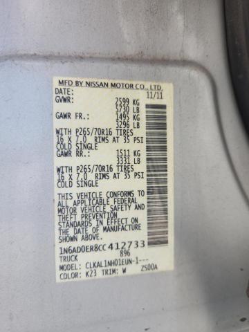 2012 NISSAN FRONTIER S - 1N6AD0ER8CC412733