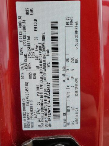2018 FORD F150 SUPER - 1FTEW1E54JFA43687