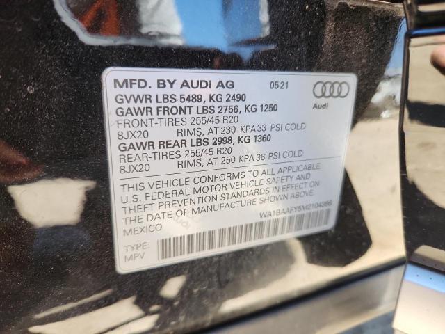 2021 AUDI Q5 PREMIUM PLUS WA1BAAFY5M2104366