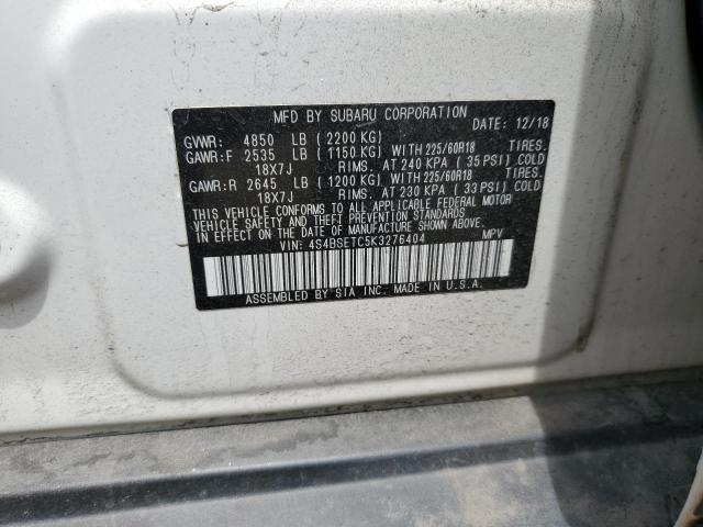 2019 SUBARU OUTBACK TO 4S4BSETC5K3276404