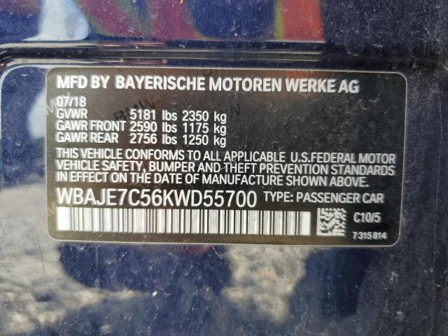 2019 BMW 540 XI WBAJE7C56KWD55700