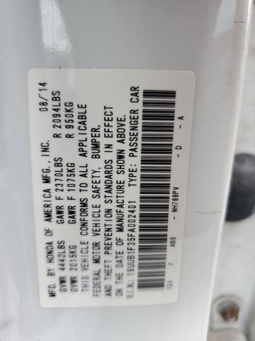 2015 ACURA TLX 19UUB1F35FA002401