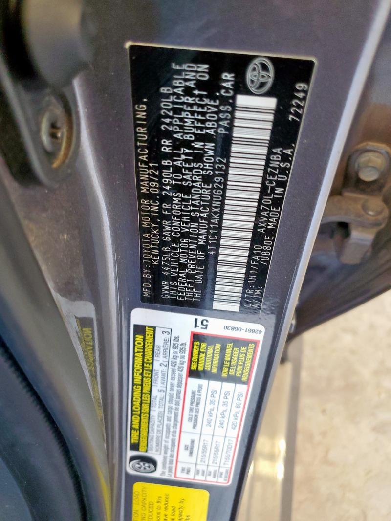 2022 TOYOTA CAMRY LE - 4T1C11AKXNU629132