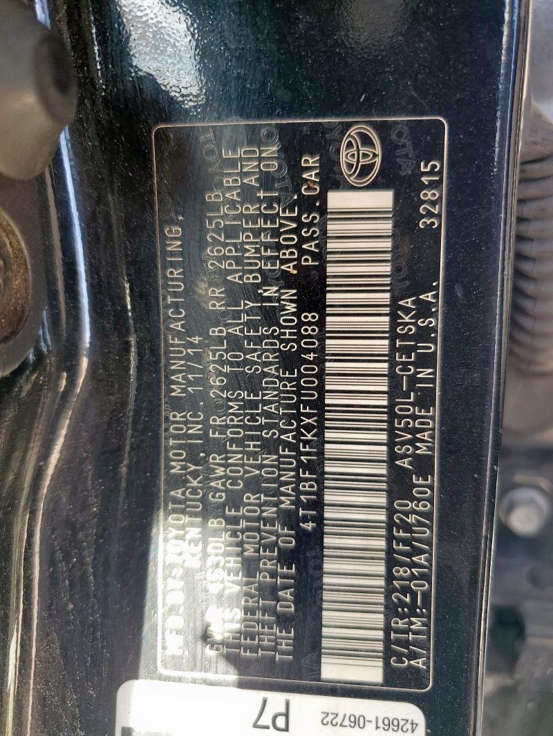 2015 TOYOTA CAMRY LE - 4T1BF1FKXFU004088
