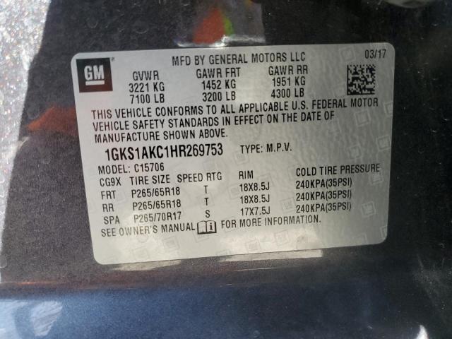 2017 GMC YUKON SLE 1GKS1AKC1HR269753