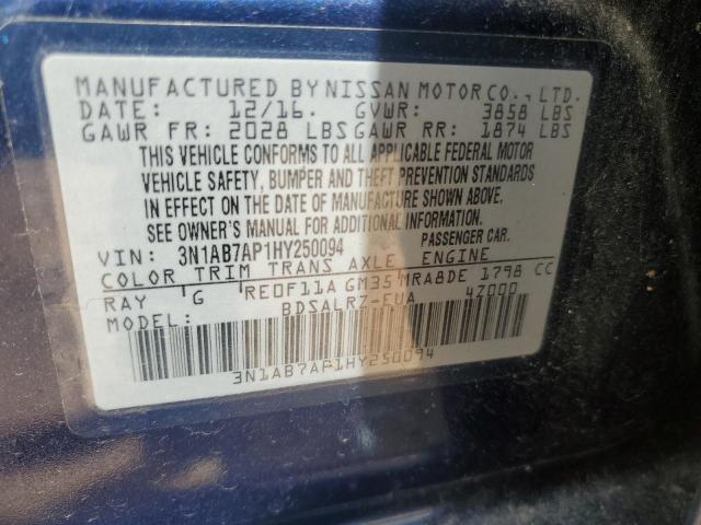 2017 NISSAN SENTRA S 3N1AB7AP1HY250094