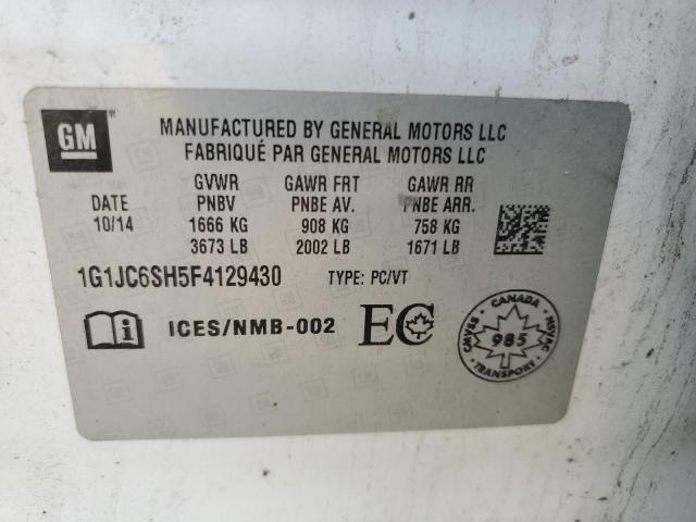 2015 CHEVROLET SONIC LT 1G1JC6SH5F4129430