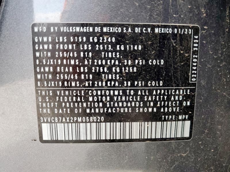 2023 VOLKSWAGEN TIGUAN SE 3VVCB7AX2PM058020