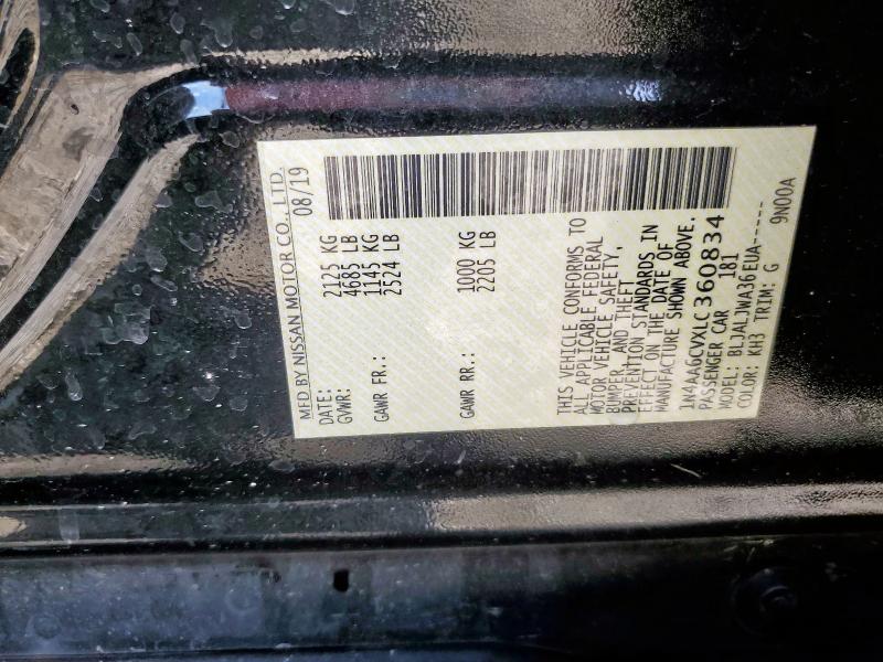 2020 NISSAN MAXIMA SV 1N4AA6CVXLC360834
