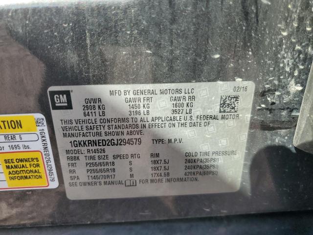 2016 GMC ACADIA SLE 1GKKRNED2GJ294579