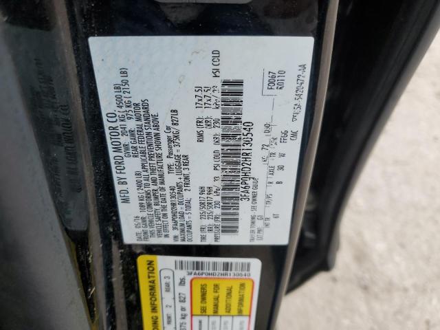 2017 FORD FUSION SE - 3FA6P0HD2HR130540