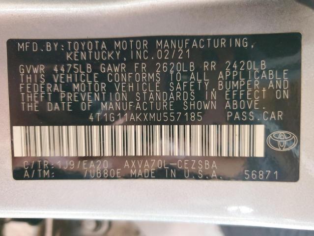 2021 TOYOTA CAMRY SE - 4T1G11AKXMU557185