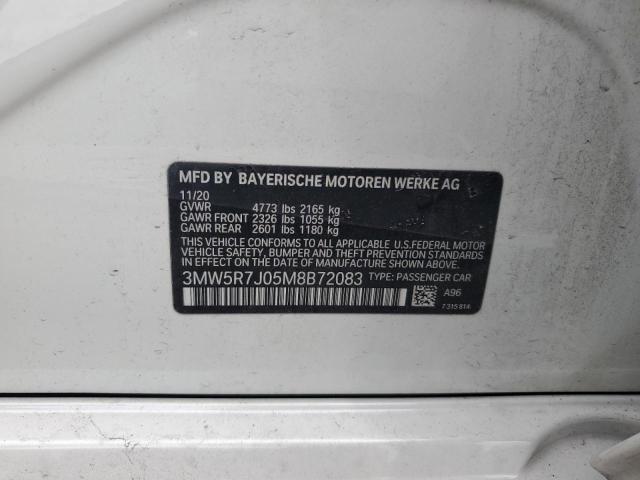 2021 BMW 330XI 3MW5R7J05M8B72083