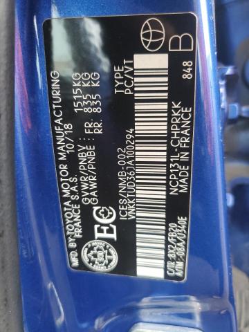 2018 TOYOTA YARIS L - VNKKTUD36JA100294