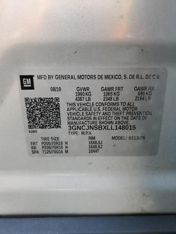 2020 CHEVROLET TRAX LS 3GNCJNSBXLL148015