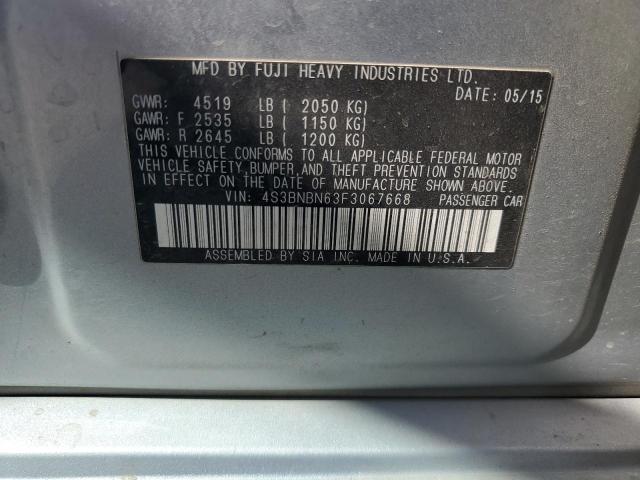 2015 SUBARU LEGACY 2.5 4S3BNBN63F3067668
