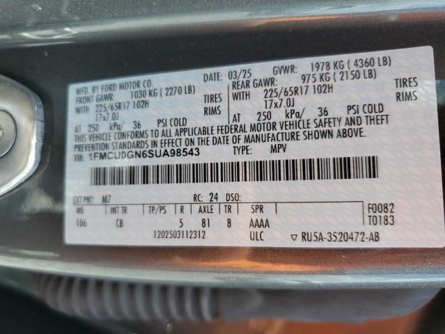 2025 FORD ESCAPE ACT - 1FMCU0GN6SUA98543
