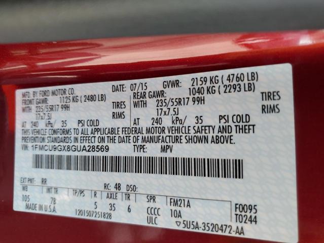 2016 FORD ESCAPE SE 1FMCU9GX8GUA28569