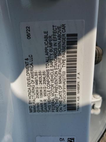 2022 HONDA ACCORD TOU 1HGCV3F91NA027703