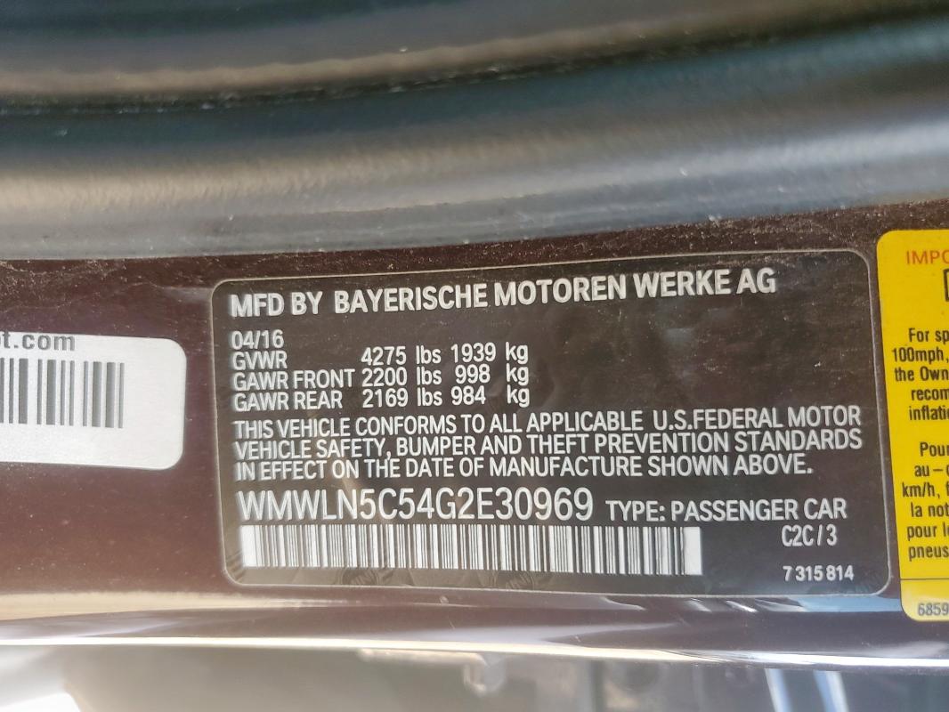 2016 MINI COOPER CLU WMWLN5C54G2E30969