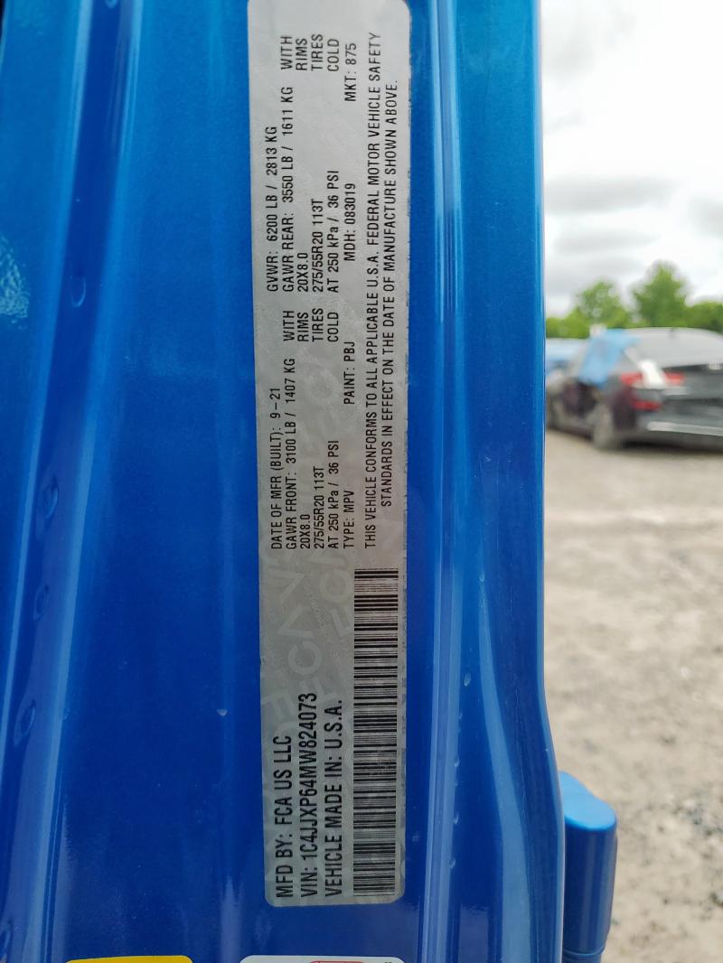 2021 JEEP WRANGLER U 1C4JJXP64MW824073