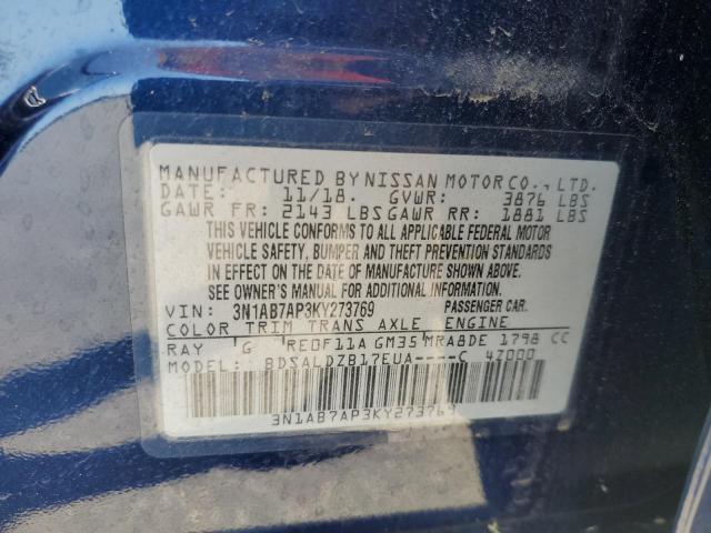 2019 NISSAN SENTRA S - 3N1AB7AP3KY273769