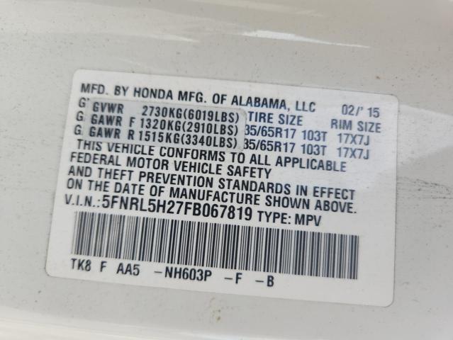 2015 HONDA ODYSSEY LX 5FNRL5H27FB067819